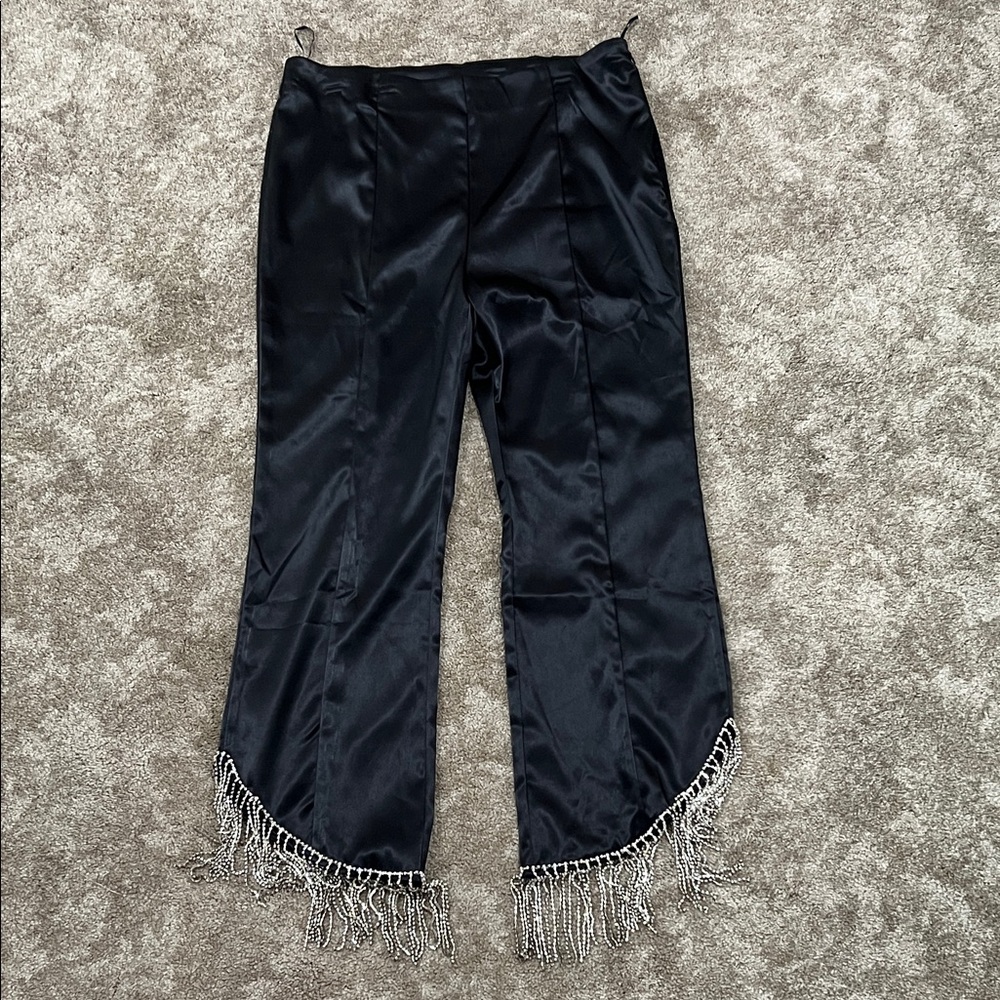 Altar’D state Black dress pants with tassel rhinestones!